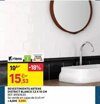 Leroy Merlin Revestimiento artens district blanco 7.3 x 15 cm oferta