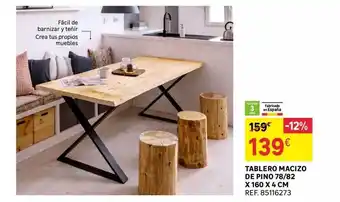 Leroy Merlin Tablero macizo de pino 78-82 oferta