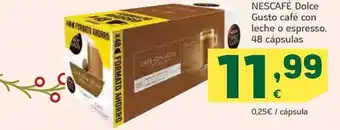 HiperDino Nescafé dolce gusto café con leche o espresso 48 cápsulas oferta