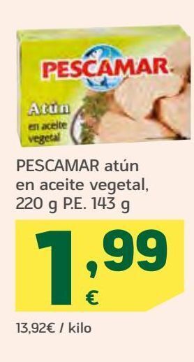 HiperDino Pescamar atún en aceite vegetal oferta