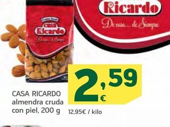 HiperDino Casa ricardo almendra cruda con piel oferta