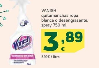 HiperDino Vanish quitamanchas ropa blanca o desengrasante spray oferta