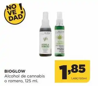 Alimerka Bioglow alcohol de cannabis o romero oferta