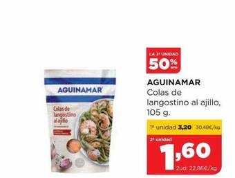 Alimerka La 2a unidad 50% dto aguinamar colas de langostino al ajillo oferta
