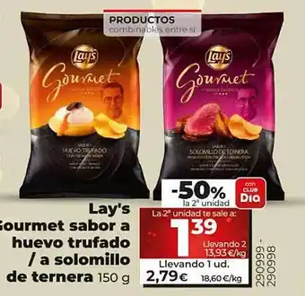 Dia -50% la 2a unidad lay's gourmet sabor a huevo trufado a solomillo de ternera oferta