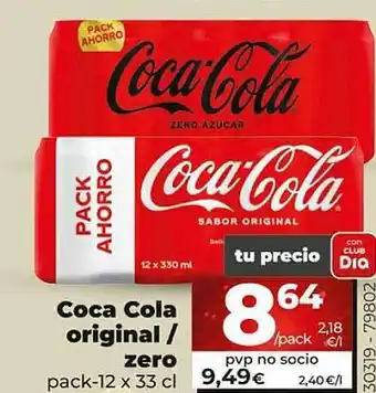Dia Coca cocla original zero oferta