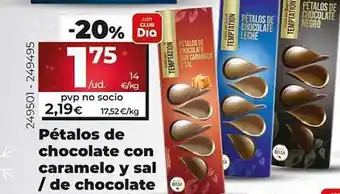 Dia Pétalos de chocolate con caramelo y sal de chocolate oferta