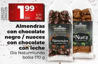 Dia Almendras con chocolate negro nueces con chocolate con leche dia naturmundo oferta