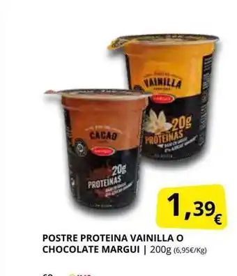 Supermercados MAS Postra proteina vainilla o chocolate margui oferta
