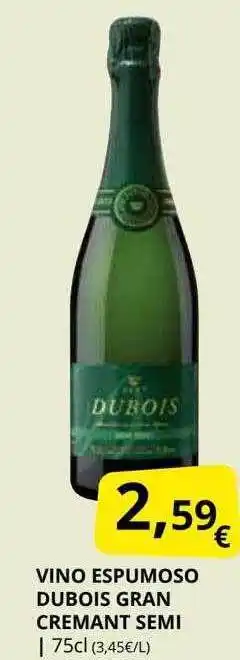 Supermercados MAS Vino espumoso dubois gran cremant semi oferta