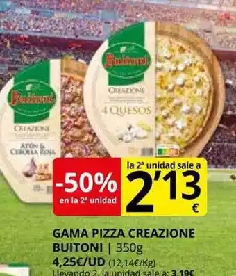 Supermercados MAS -50% en la 2a unidad gama pizza creazione buitoni oferta