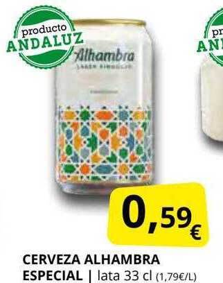 Supermercados MAS Cerveza alhambra especial oferta
