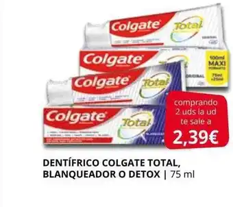 Supermercados MAS Dentífrico colgate total blanqueador o detox oferta