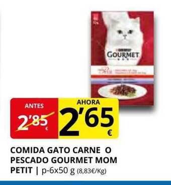 Supermercados MAS Comida gato carne o pescado gourmet mom petit oferta