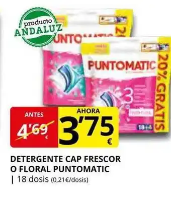 Supermercados MAS Detergente cap frescor o floral puntomatic oferta