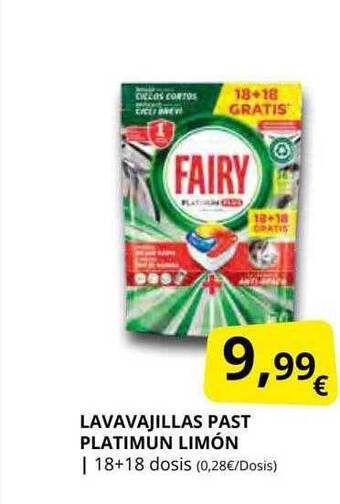 Supermercados MAS Lavavajillas past platimun limón oferta