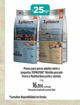 El Corte Inglés Pienso para perros adultos minis y pequeños topnature oferta