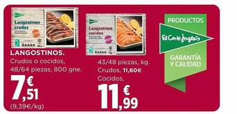 El Corte Inglés Langostinos oferta