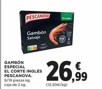 El Corte Inglés Gambón especial el corte inglés pescanova oferta
