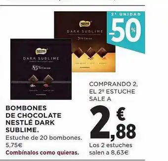 El Corte Inglés 2a unidad -50% bombones de chocolate nestlé dark sublime oferta
