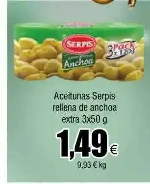 FROIZ Aceitunas serpis rellena de anchoa extra oferta