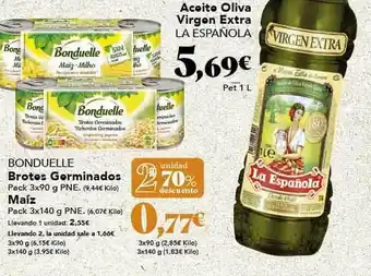 Gadis Bonduelle brotes germinados maíz aceite oliva virgen extra la española oferta