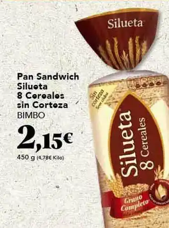 Gadis Pan sandwich silueta 8 cereales sin corteza bimbo oferta