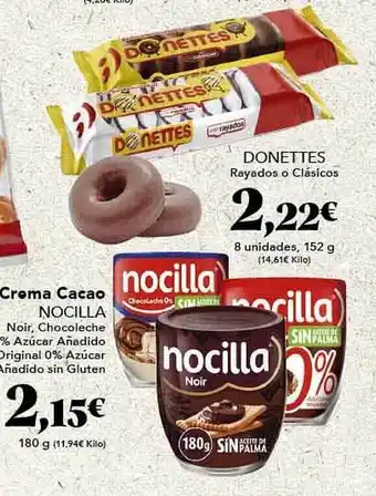 Gadis Crema cacao nocilla donettes oferta