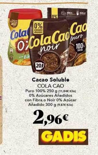 Gadis Cacao soluble cola cao oferta
