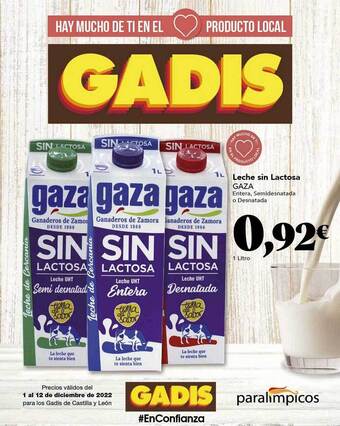 Gadis Leche sin lactosa gaza oferta