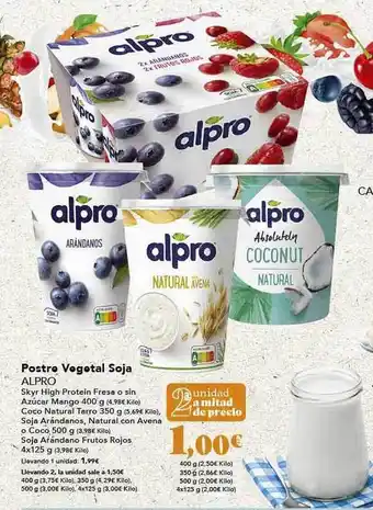 Gadis Postre vegetal soja alpro oferta