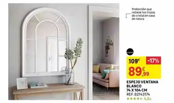 Leroy Merlin Espejo ventana blanco 74 x 104 cm oferta