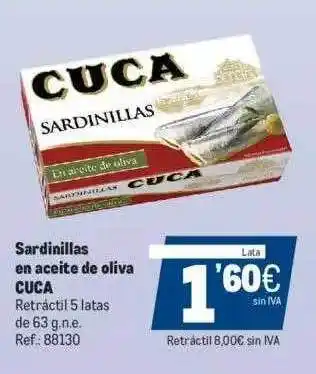 Makro Sardinilla en aceite de oliva cuca oferta