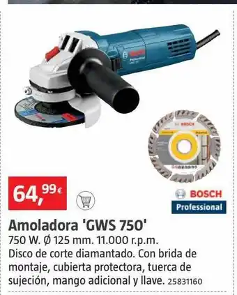 Bauhaus Amoladora 'gws 750' bosch oferta