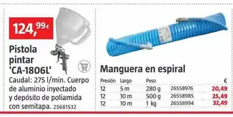 Bauhaus Pistola pintar 'ca-1806l' manguera en espiral oferta