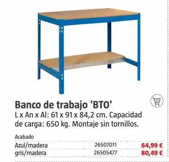 Bauhaus Banco de trabajo 'bto' oferta