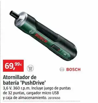 Bauhaus Atornillador de batería 'pushdrive' bosch oferta