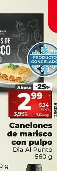 Dia Canelons de marisco con pulpo dia al punto oferta