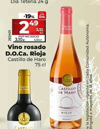 Dia Vino rosado d.o.ca. rioja castillo de haro oferta