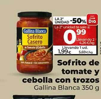 Dia Sofrito de tomate y cebolla con trozos gallina blanca oferta