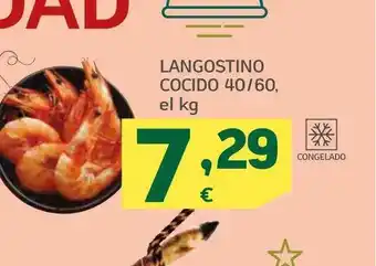 HiperDino Langostino cocido el 40-60 el kg oferta