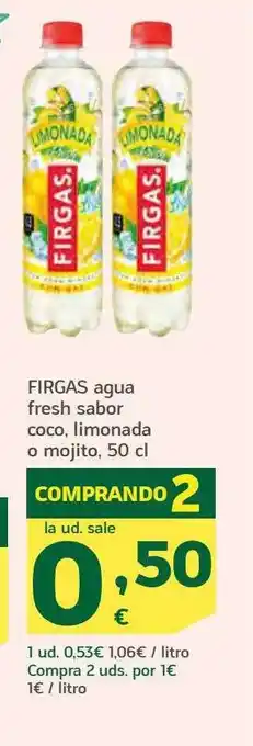 HiperDino Firgas agua fresh sabor coco limonada o mojito oferta