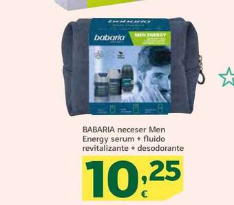 HiperDino Babaria neceser men energy serum + fluido revitalizante + desodorante oferta