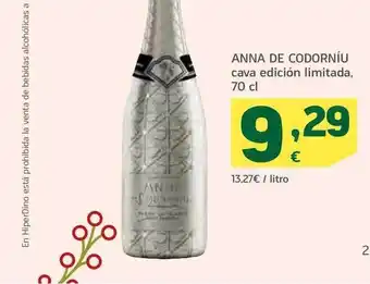 HiperDino Anna de codorníu cava edición limitada oferta