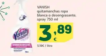 HiperDino Vanish quitamanchas ropa blanca o desengrasante spray oferta