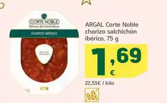 HiperDino Argal corte noble chorizo salchichón ibérico oferta