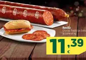 HiperDino Revilla chorizo tradición extra al corte el kg oferta