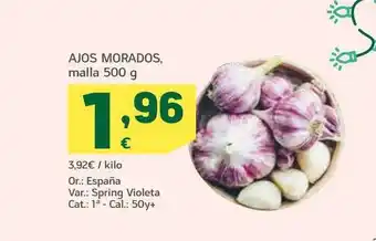 HiperDino Ajos morados malla oferta