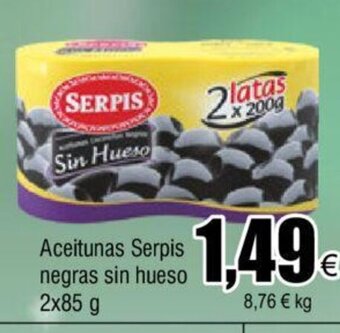 FROIZ Aceitunas Serpis Negras Sin Hueso 2x85g oferta
