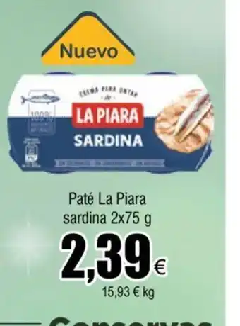 FROIZ Paté La Piara Sardina 2x75g oferta